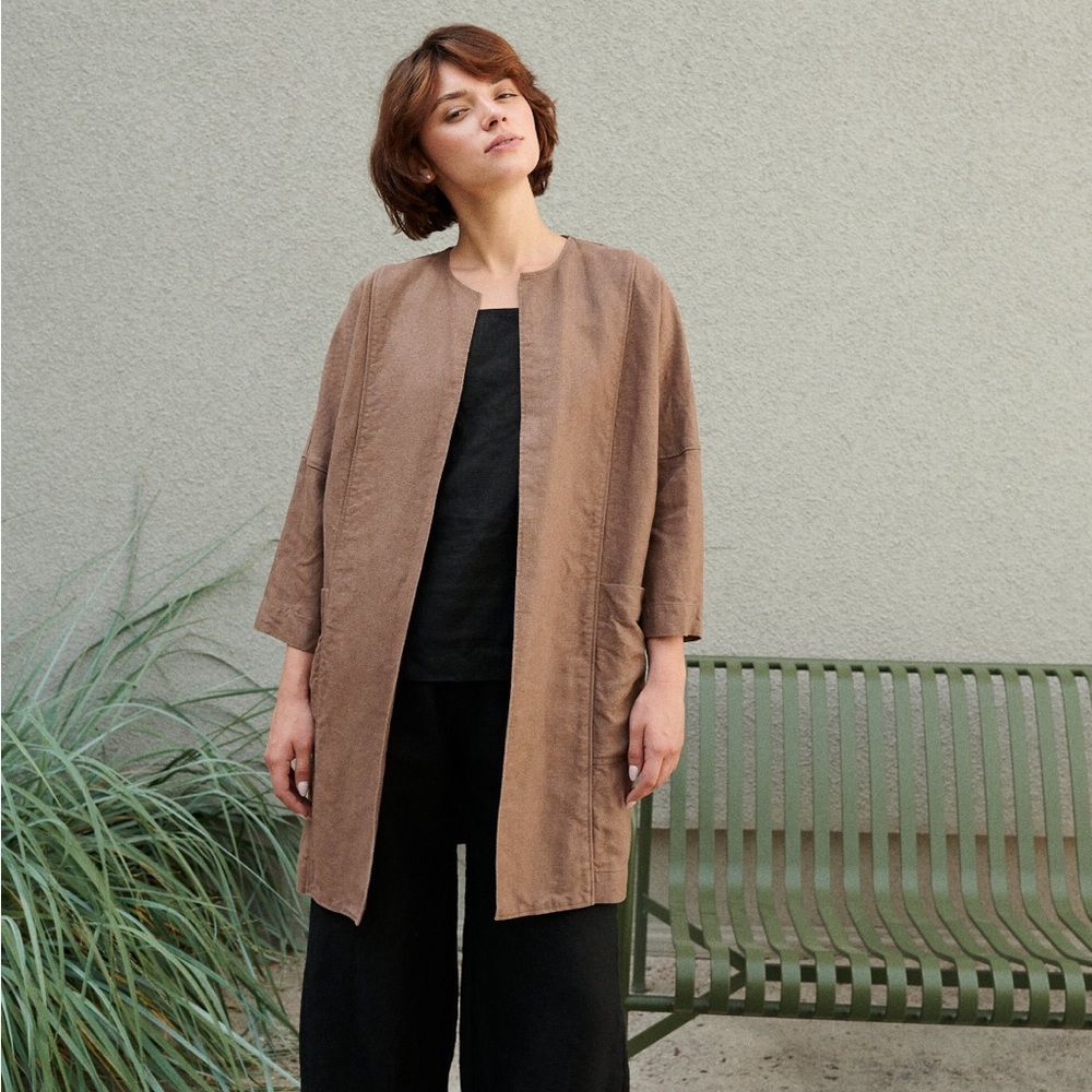Juniper heavy cacao jacket -Heavy linen jacket- New - never wore it